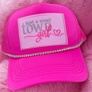 Just a Small Town Girl Hat | Pink Trucker Cap With 
