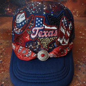 Rhinestone American Flag Cap - Etsy display picture 1