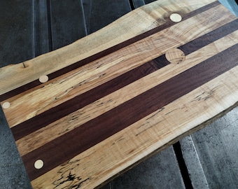 Live Edge Spalted Hard Maple Cutting Board - Sustainably harvested native hardwoods