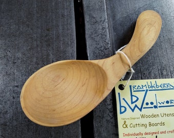 Hard Maple Coffee Scoop or Small Serving Spoon - One of a Kind - Left Handed