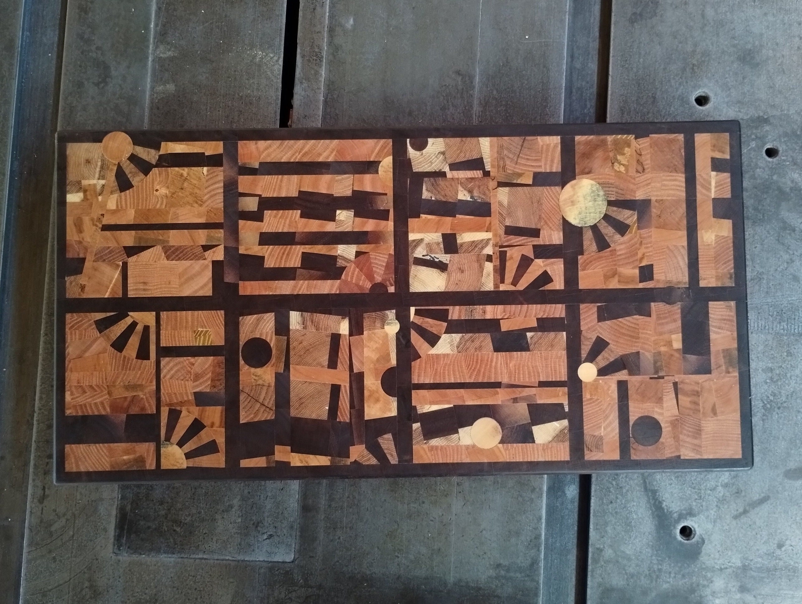 End Grain Crazy Quilt Cutting Board Sustainably Harvested Native