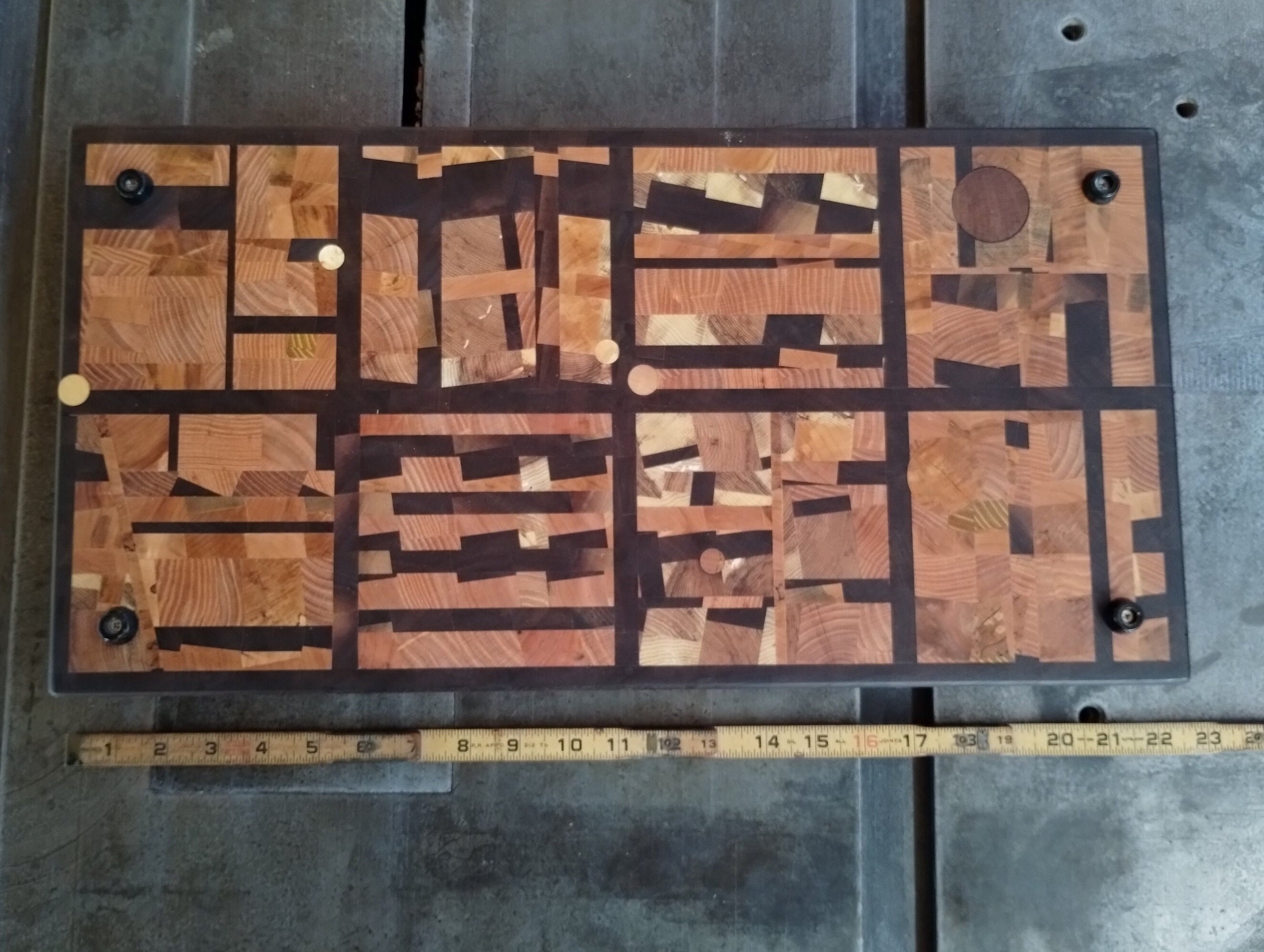 End Grain Crazy Quilt Cutting Board Sustainably Harvested Native Hardwoods Etsy