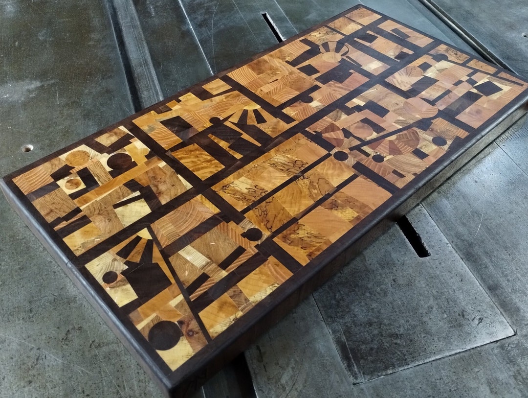 End Grain Crazy Quilt Cutting Board Sustainably Harvested Native Hardwoods 0113 Etsy