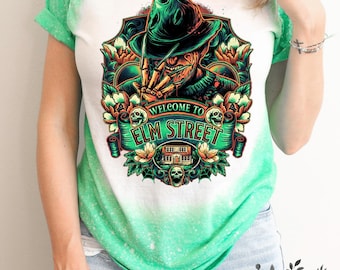 Elm Street Halloween Horror Bleached Tee