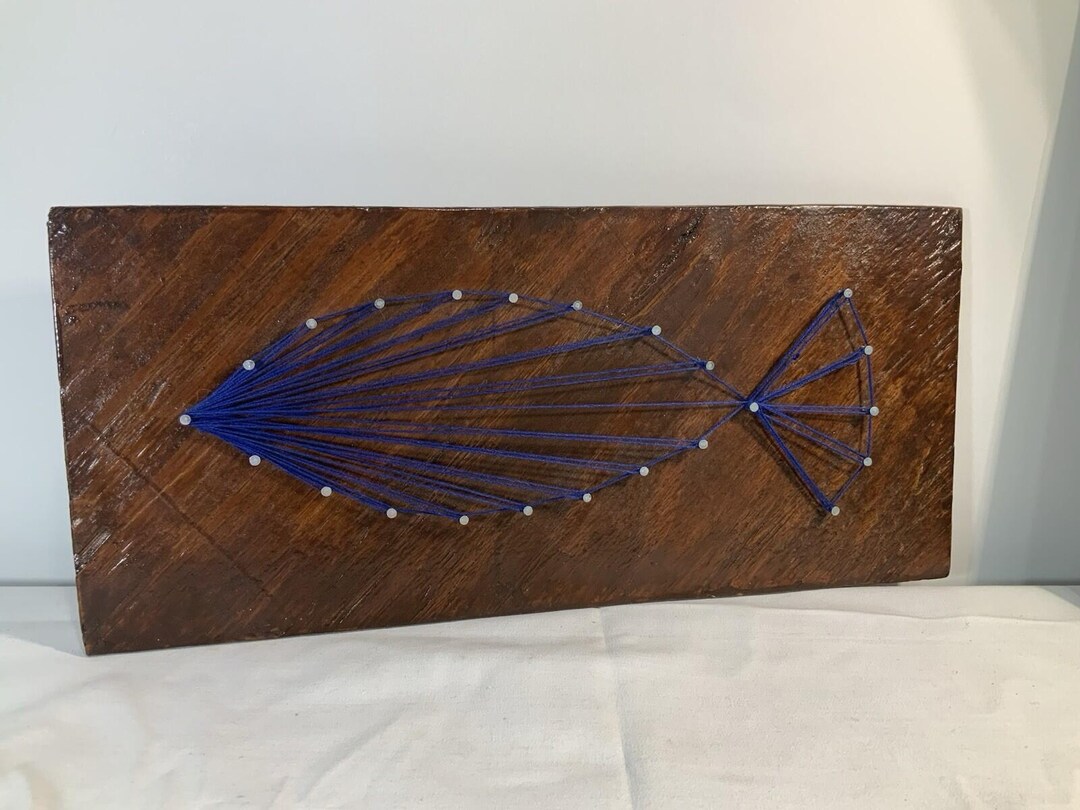 String Art Fish Decor Vtg Piece 14