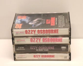 Cassettes de Hair Metal Rock Ozzy Osbourne Lote de 4 No More Tears Bark Moon Wicked+