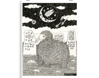 Matte Print-"Baby Mammoth Outside Of Linear Time"