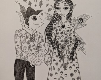 Dibujo original: "Una boda de hadas". 2021.