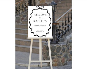 Letrero de bienvenida para despedida de soltera Tied to Forever / Atando el nudo / Despedida de soltera elegante / Descarga instantánea