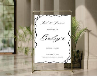 Elegante cartel de bienvenida para despedida de soltera: "Atados a la eternidad" (plantilla editable de 45 x 60 cm, descarga digital)