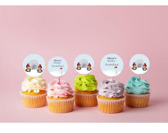 Plantilla de Canva para cupcakes y pancartas de Winter ONEderland: descarga instantánea