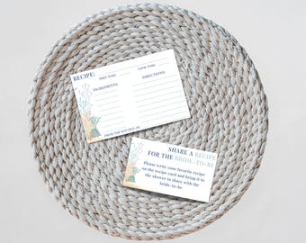 Tarjeta con receta "Todo lo que mar es amor" / Despedida de soltera playera / Plantilla de Canva