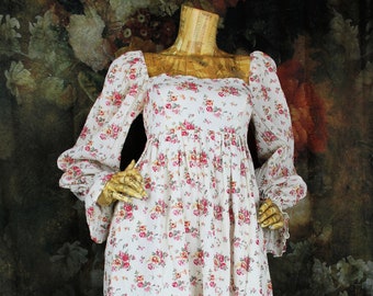 Vestido de gasa floral, vestido boho, vestido gitano, vestido de primavera, vestido de verano, estilo romántico, moda de los años 90