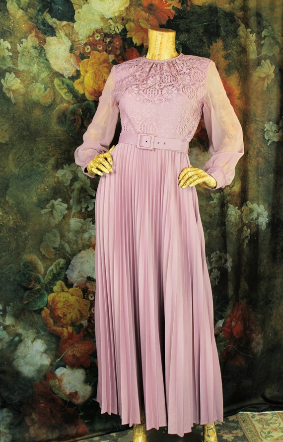 Purple Avon Maxi Dress, 1970s Dress and Vest