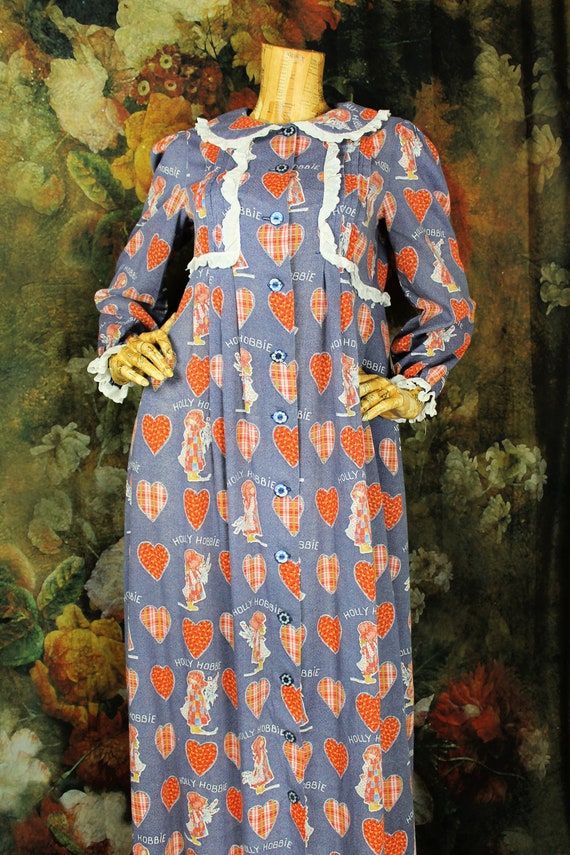 Vintage Holly Hobbie Maxi Dress, 70s Handmade Dres