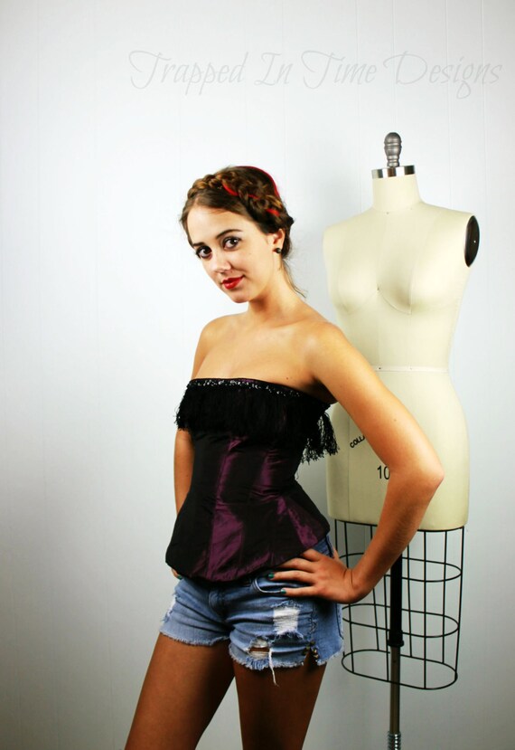 purple bustier top