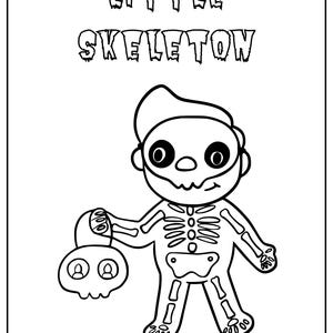 Skeleton Coloring Page Halloween Kids Activity For Halloween Classroom Activity For Kids Halloween Coloring Page