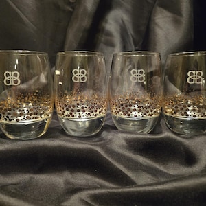 Set of 4 Bailey&#39;s Irish Cream Gold Speckled Glasses