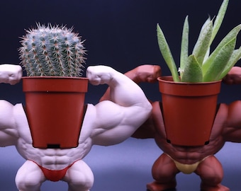 Unique muscular Planter - fitness Plant Pot holder - Gym Decor for Fitness Lovers - Unique Gift for Gym Junkies & Plant Enthusiasts