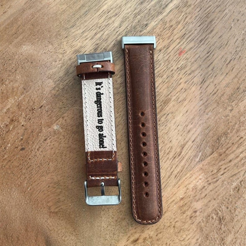 Genuine Leather Fitbit Versa Watch Band; Personalized Sense, Inspıre Unisex image 3
