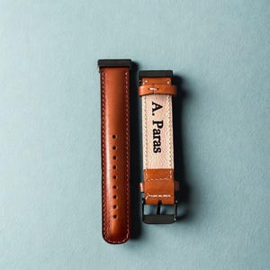 Engraved Leather Fitbit Watch Band, Versa/Sense, Unisex image 1