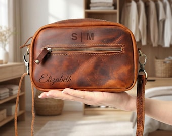 Personalized Leather Crossbody Bag: Handmade Handbag, Shoulder, Messenger for Women