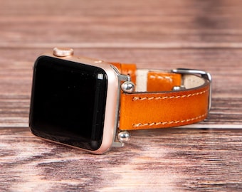 Slim Design Beaded Leather Apple Watch Band women- iwatch strap ladies series 11-1