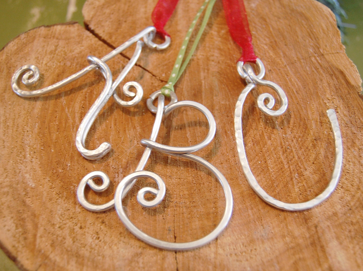 Letter Ornament. Initial. Pendant. Silver. Aluminum. Etsy