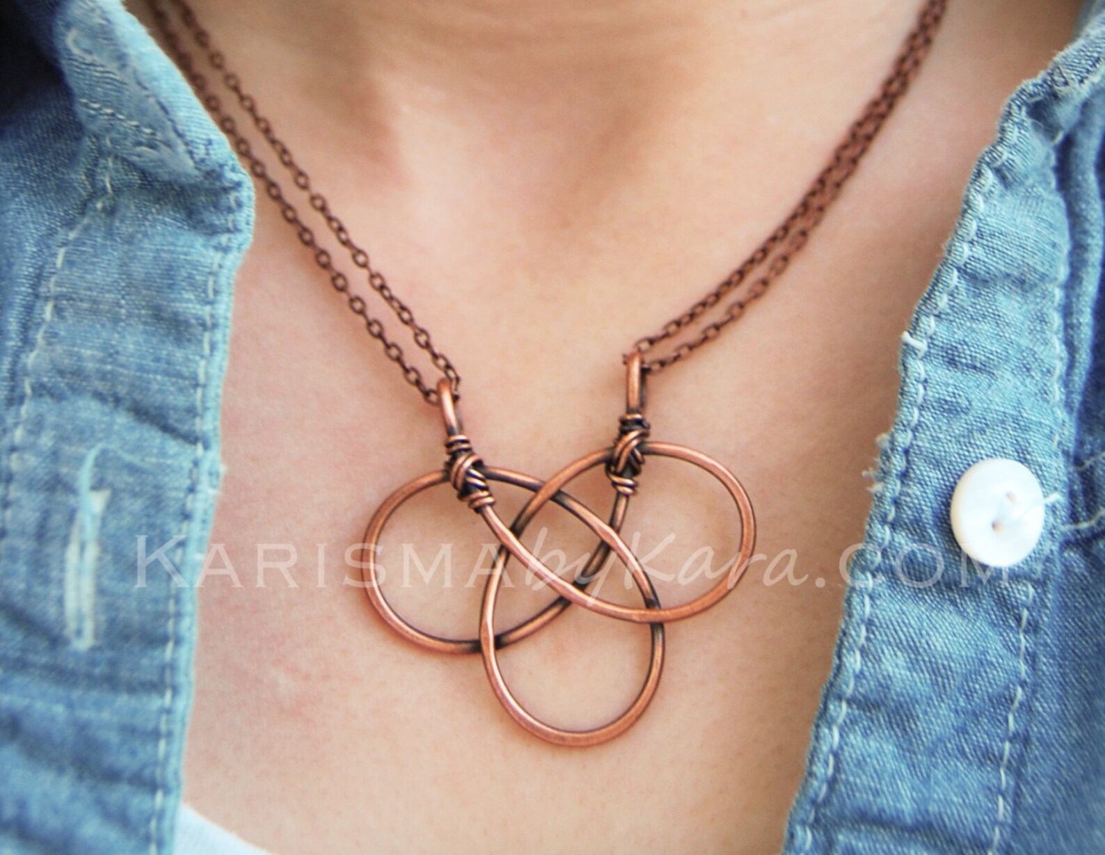 Celtic Knot. Oxidized Copper. Wire Jewelry Etsy