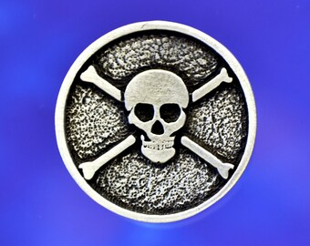 6 x PIRATE FLAG BUTTONS NOVELTY CRAFT SKULL BONES SHIP DRESS UP FANCY COSTUME
