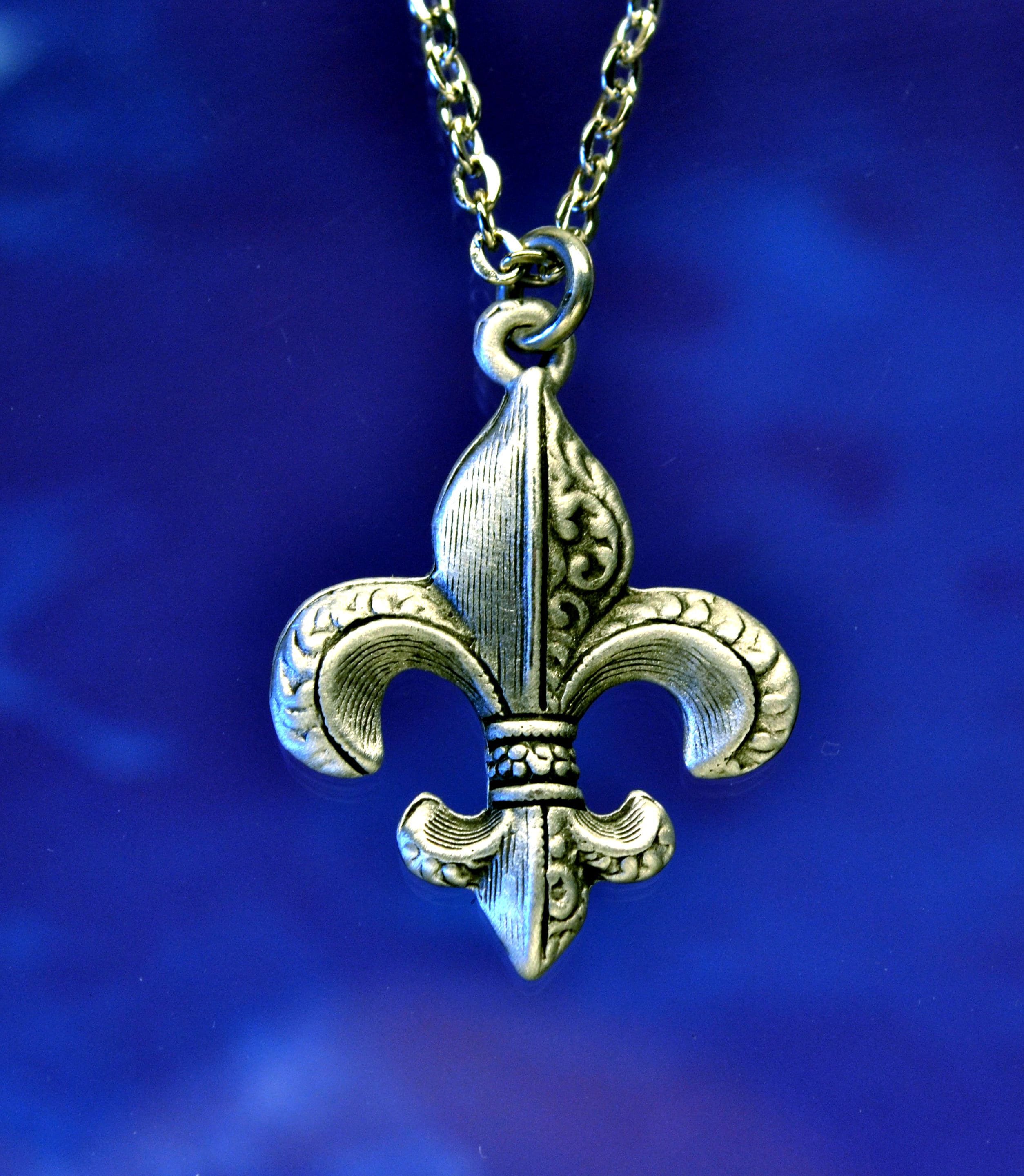 Fleur Necklace Fleure De Lis Jewelry Fleur De Lys Pendant Etsy