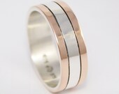 Items Similar To Mens Wedding Band Rose Gold And Silver 8mm