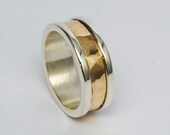 Silber und Gold, gehämmert Männer Ehering