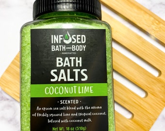 Bain de lime de noix de coco Tremper le sel de coco sel de noix de coco Huile de bain gratuit Sels de bain