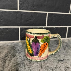 Vintage Ceramic Veggie Design Coffee Mug