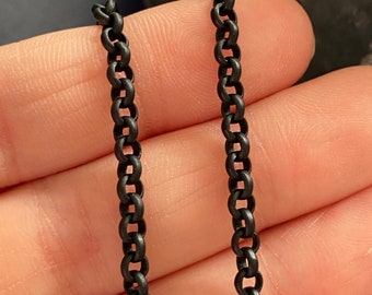 Matte Black 4mm Rolo Chain CC48