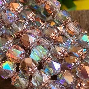 Czech glass beads - Cathedral beads - Crown beads - New Czech beads - Fire polish beads - Choose your size