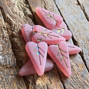 Heart Glass Beads - Heart Beads - Czech Glass Beads - Czech Beads - Czech Heart Beads - 16x11mm - 8 pcs