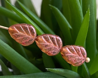 Czech Glass Beads - Leaf Beads - Czech Glass Leaf Beads - Leaves Beads - Czech Beads - 10x8mm - 20 pcs