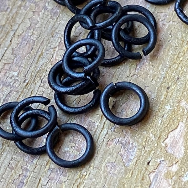 Matte Black Jump Rings - Black Jump Rings - Matte Black Rings - 4mm 21 Gauge