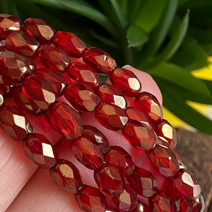 Czech Glass Beads - Faceted Czech Glass Beads - Czech Beads - Picasso Beads - Oval Beads - 7x5mm - 20pcs