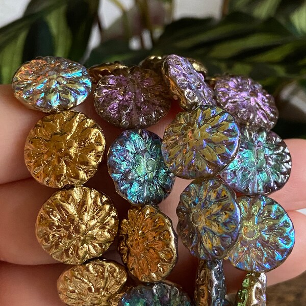 Glass Flower Beads Etsy