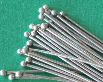 Antique Silver Ball Headpin - Antique Silver Headpin - Matte Silver Headpins