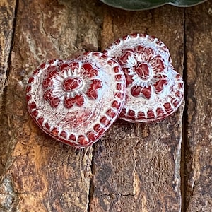 Heart Glass Beads - Heart Beads - Czech Glass Beads - Czech Beads - Czech Heart Beads - 18mm - 4 pcs