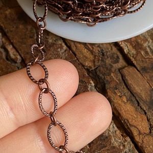 Antique Copper Chain - Copper Chain - Ox Copper Chain- Oval Copper Chain - Fancy Chain