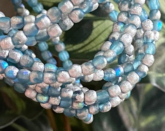 Czech glass beads - Picasso beads - Round beads - Etched beads - Round Czech beads - 3mm - 50pcs
