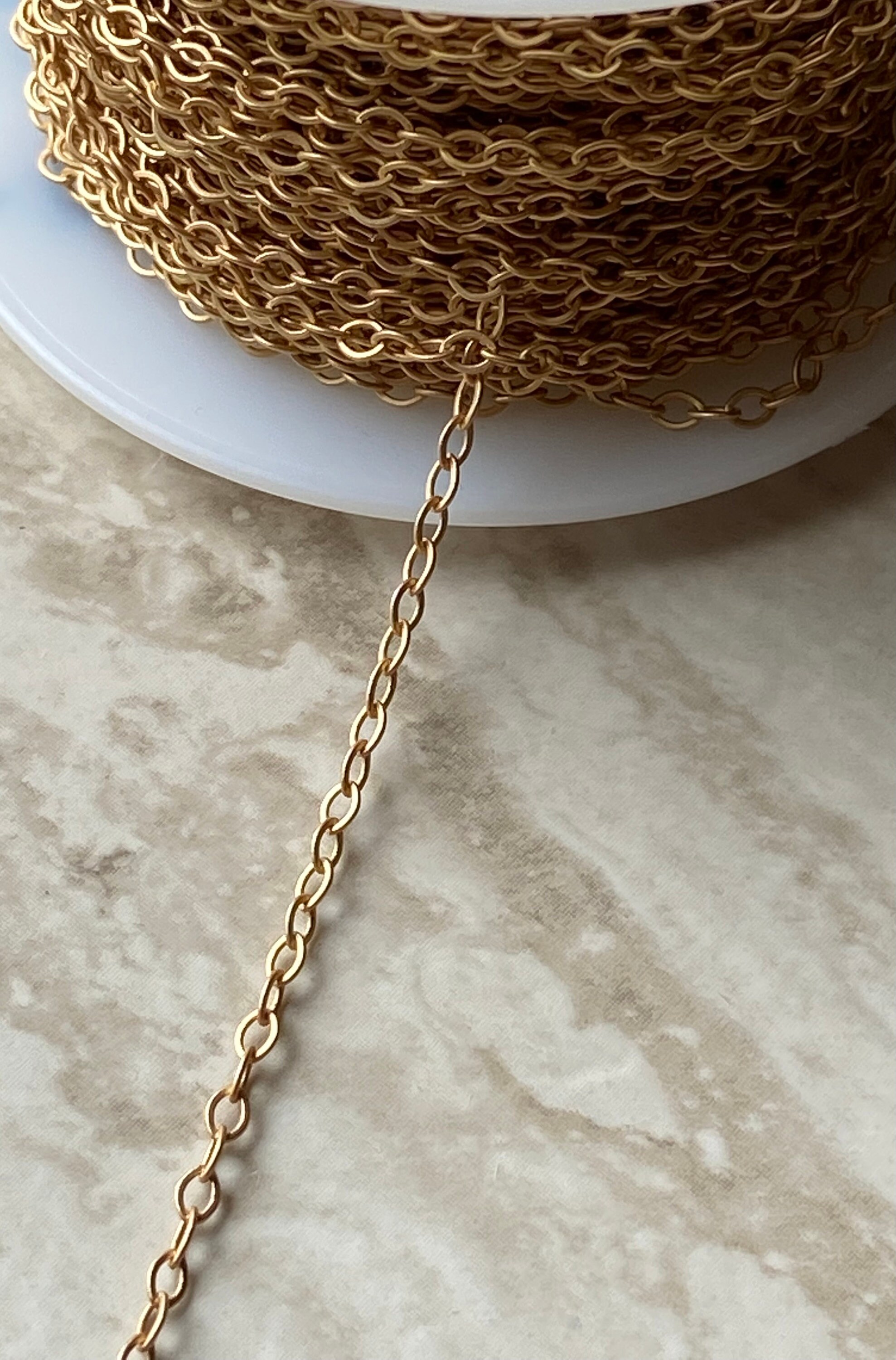 Matt Gold Chain Matte Gold Cable Chain - Matte Gold Chain - Gold Chain - Gold Cable ...