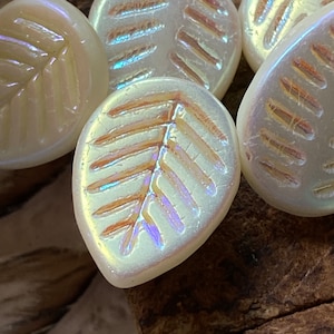 Czech Glass Beads - Leaf Beads - Czech Glass Leaf Beads - Leaves Beads - Czech Beads - 12x16mm - 15 pcs
