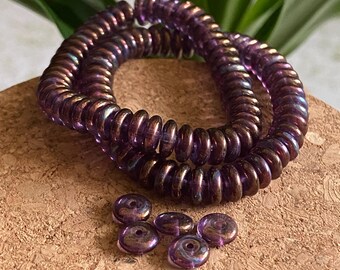 Spacer beads - Czech beads - Saucer beads - Czech glass beads - 6mm - 50 pcs