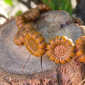 Sunflower beads - Flower beads - Glass flower beads - Czech glass flower beads -13mm - 12pcs
